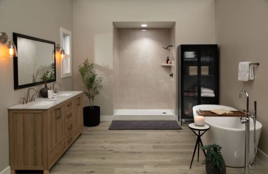 Drift Sand Gloss Shower Wall Kit 30x60x94 | Gramercy Kitchen and Bath