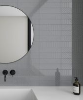 Geometra 3x12 Charcoal Maze | Gramercy Kitchen and Bath
