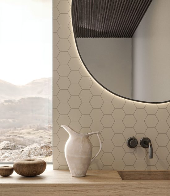 Monoforma 4" Hex Storm Silk | Gramercy Kitchen and Bath