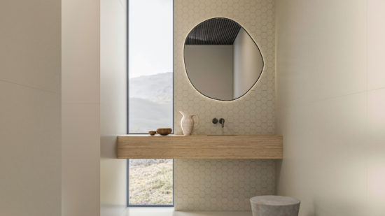 Monoforma 4" Hex Storm Silk | Gramercy Kitchen and Bath