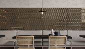 Obsidian Bronze Beveled Hexagon Mosaic | Gramercy Kitchen and Bath