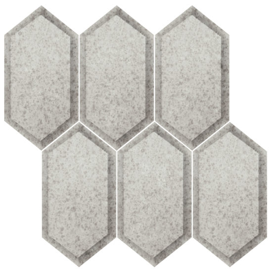 Obsidian Silver Beveled Hexagon Mosaic