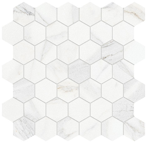 Royal Stoneworks 2" Crown Calacatta Hex