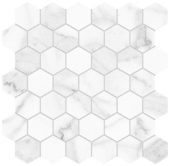Royal Stoneworks 2" Grandvein White Hex | Gramercy Kitchen and Bath