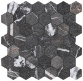 Royal Stoneworks 2" Regal Black Vein Hex | Gramercy Kitchen and Bath