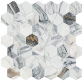 Royal Stoneworks 2" Regal White Vein Hex | Gramercy Kitchen and Bath