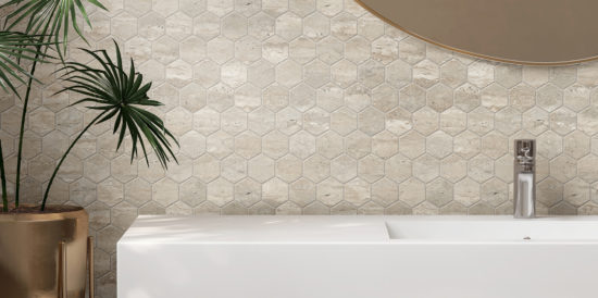 Saturnia 3x3 Hex Navona Matte | Gramercy Kitchen and Bath