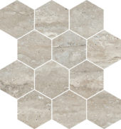 Saturnia 3x3 Hex Silver Matte | Gramercy Kitchen and Bath