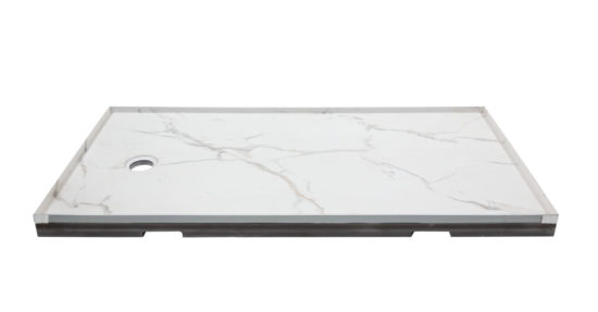 Shower Pan 32x60 Bianco Marble | Gramercy Kitchen and Bath