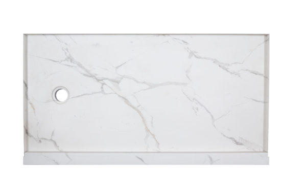Shower Pan 32x60 Bianco Marble | Gramercy Kitchen and Bath