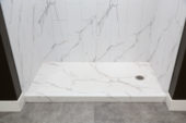 Shower Pan 36x60 Bianco Marble | Gramercy Kitchen and Bath