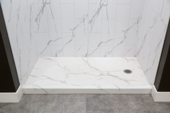 Shower Pan 36x60 Bianco Marble | Gramercy Kitchen and Bath