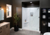 Shower Pan 36x60 Bianco Marble | Gramercy Kitchen and Bath