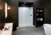 Shower Pan 36x60 Bianco Marble | Gramercy Kitchen and Bath