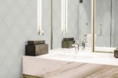 Warm Grey Glossy Scallop Mosaic | Gramercy Kitchen and Bath