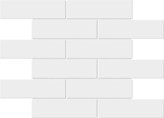 White Brick Pattern Glossy Glazed Ceramic 2"x6" | Gramercy Kitchen and Bath