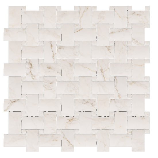 Treasure II Perfect Calacatta 1x2 Basketweave | Gramercy Kitchen and Bath