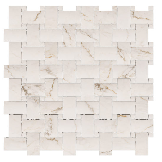 Treasure II Perfect Calacatta 1x2 Basketweave | Gramercy Kitchen and Bath