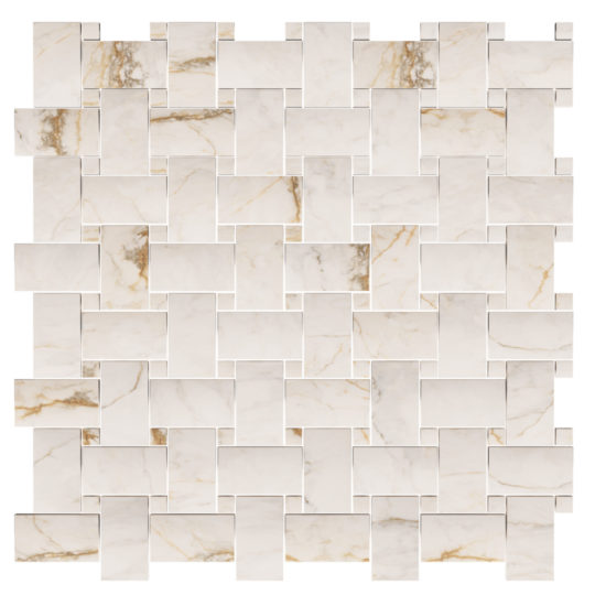 Treasure II Perfect Calacatta 1x2 Basketweave | Gramercy Kitchen and Bath