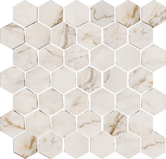 Treasure II Perfect Calacatta 2" Hex Carved | Gramercy Kitchen and Bath